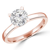 Round Lab Created Diamond Solitaire Engagement Ring in Rose Gold (MVSLG1277-R)