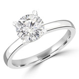 Round Lab Created Diamond Solitaire Engagement Ring in White Gold (MVSLG1277-W)