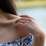 Round Lab Created Diamond Solitaire Engagement Ring in White Gold (MVSLG1277-W)