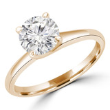 Round Lab Created Diamond Trellis Solitaire Engagement Ring in Yellow Gold (MVSLG1278-Y)