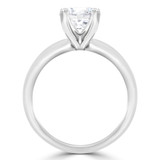 Round Lab Created Diamond Knife Edge Solitaire Engagement Ring in White Gold (MVSLG1279-W)