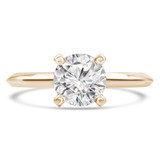Round Lab Created Diamond Knife Edge Solitaire Engagement Ring in Yellow Gold (MVSLG1279-Y)