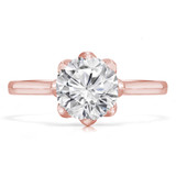 Round Lab Created Diamond 8-Prong Floral Cathedral Solitaire Engagement Ring in Rose Gold (MVSLG1281-R)