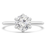 Round Lab Created Diamond 6-Prong Knife Edge Solitaire Engagement Ring in White Gold (MVSLG1282-W)