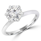 Round Lab Created Diamond 6-Prong Knife Edge Solitaire Engagement Ring in White Gold (MVSLG1282-W)