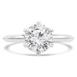 Round Lab Created Diamond 6-Prong Knife Edge Solitaire Engagement Ring in White Gold (MVSLG1284-W)