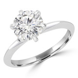 Round Lab Created Diamond 6-Prong Knife Edge Solitaire Engagement Ring in White Gold (MVSLG1284-W)