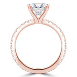Round Lab Created Diamond Solitaire with Accents Engagement Ring in Rose Gold (MVSLG1293-R)
