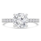 Round Lab Created Diamond Solitaire with Accents Engagement Ring in White Gold (MVSLG1293-W)
