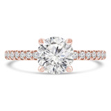 Round Lab Created Diamond Solitaire with Accents Engagement Ring in Rose Gold (MVSLG1294-R)