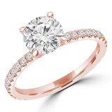 Round Lab Created Diamond Solitaire with Accents Engagement Ring in Rose Gold (MVSLG1294-R)