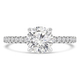 Round Lab Created Diamond Solitaire with Accents Engagement Ring in White Gold (MVSLG1294-W)
