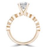 Round Lab Created Diamond Solitaire with Accents Engagement Ring in Yellow Gold Bezel Set Accents (MVSLG1295-Y)