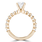 Round Lab Created Diamond Shared Prong Solitaire with Accents Engagement Ring in Yellow Gold (MVSLG1296-Y)