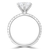 Round Lab Created Diamond 6-Prong Solitaire with Accents Engagement Ring in White Gold (MVSLG1297-W)