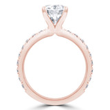 Round Lab Created Diamond Solitaire with Accents Engagement Ring in Rose Gold (MVSLG1298-R)