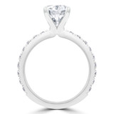 Round Lab Created Diamond Solitaire with Accents Engagement Ring in White Gold (MVSLG1298-W)