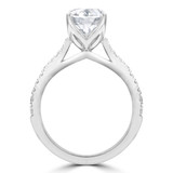Round Lab Created Diamond Tapered Cathedral Solitaire with Accents Engagement Ring in White Gold (MVSLG1300-W)