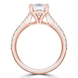 Round Lab Created Diamond Cathedral Solitaire with Accents Engagement Ring in Rose Gold (MVSLG1305-R)