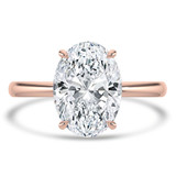 Oval Lab Created Diamond Hidden Halo Solitaire with Accents Engagement Ring in Rose Gold (MVSLG1310-R)