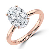 Oval Lab Created Diamond Hidden Halo Solitaire with Accents Engagement Ring in Rose Gold (MVSLG1310-R)