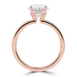 Oval Lab Created Diamond Hidden Halo Solitaire with Accents Engagement Ring in Rose Gold (MVSLG1310-R)