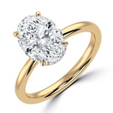 Oval Lab Created Diamond Hidden Halo Solitaire with Accents Engagement Ring in Yellow Gold (MVSLG1310-Y)