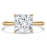 Princess Lab Created Diamond Hidden Halo Solitaire with Accents Engagement Ring in Yellow Gold (MVSLG1311-Y)