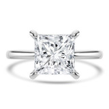Princess Lab Created Diamond Hidden Halo Solitaire with Accents Engagement Ring in White Gold (MVSLG1312-W)