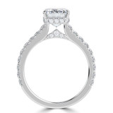 Emerald Lab Created Diamond Cathedral Open Bridge Hidden Halo Solitaire with Accents Engagement Ring in White Gold (MVSLG1314-W)