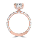 Radiant Lab Created Diamond Hidden Halo Solitaire with Accents Engagement Ring in Rose Gold (MVSLG1315-R)