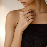 Radiant Lab Created Diamond Hidden Halo Solitaire with Accents Engagement Ring in Rose Gold (MVSLG1315-R)