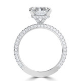 Radiant Lab Created Diamond Hidden Halo Solitaire with Accents Engagement Ring in White Gold (MVSLG1315-W)