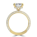 Radiant Lab Created Diamond Hidden Halo Solitaire with Accents Engagement Ring in Yellow Gold (MVSLG1315-Y)