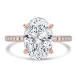 Oval Lab Created Diamond Hidden Halo Solitaire with Accents Engagement Ring in Rose Gold (MVSLG1322-R)