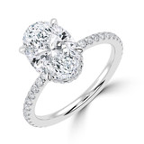 Oval Lab Created Diamond Hidden Halo Solitaire with Accents Engagement Ring in White Gold (MVSLG1322-W)