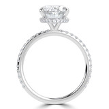 Oval Lab Created Diamond Hidden Halo Solitaire with Accents Engagement Ring in White Gold (MVSLG1322-W)