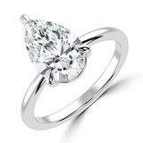 Pear Lab Created Diamond Solitaire Engagement Ring in White Gold (MVSLG1332-W)