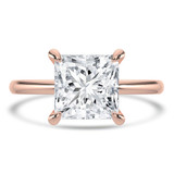Princess Lab Created Diamond Solitaire Engagement Ring in Rose Gold (MVSLG1333-R)