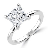 Princess Lab Created Diamond Solitaire Engagement Ring in White Gold (MVSLG1333-W)