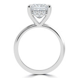 Princess Lab Created Diamond Tapered Edge Hidden Halo Solitaire with Accents Engagement Ring in White Gold (MVSLG1335-W)