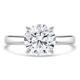 Round Lab Created Diamond Tapered Solitaire Engagement Ring in White Gold (MVSLG1336-W)