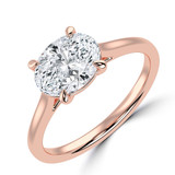 Oval Lab Created Diamond Cathedral Open Bridge Solitaire Engagement Ring in Rose Gold (MVSLG1337-R)