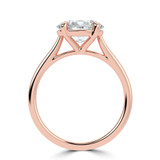 Oval Lab Created Diamond Cathedral Open Bridge Solitaire Engagement Ring in Rose Gold (MVSLG1337-R)
