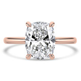 Cushion Lab Created Diamond Open Bridge Hidden Halo Solitaire with Accents Engagement Ring in Rose Gold (MVSLG1338-R)