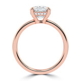 Cushion Lab Created Diamond Open Bridge Hidden Halo Solitaire with Accents Engagement Ring in Rose Gold (MVSLG1338-R)