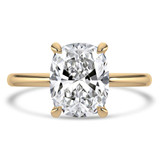 Cushion Lab Created Diamond Open Bridge Hidden Halo Solitaire with Accents Engagement Ring in Yellow Gold (MVSLG1338-Y)
