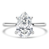 Pear Lab Created Diamond Open Bridge Hidden Halo Solitaire with Accents Engagement Ring in White Gold (MVSLG1339-W)