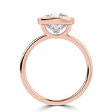 Cushion Lab Created Diamond Open Bridge Bezel Set Solitaire Engagement Ring in Rose Gold (MVSLG1340-R)