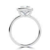 Cushion Lab Created Diamond Open Bridge Bezel Set Solitaire Engagement Ring in White Gold (MVSLG1340-W)
